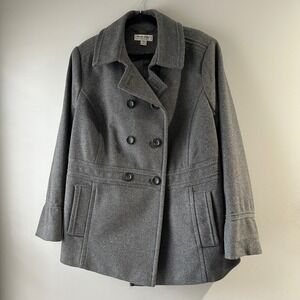 Preston & York Pea Coat Woman 18W Graphite Grey Excellent Wool Blend P204W